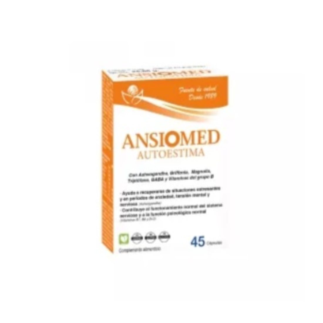 Ansiomed Autoestima (45 Cápsulas) - Con Ashwagandha, GABA y Vitaminas del Grupo B para la Ansiedad y el Bienestar Emocional