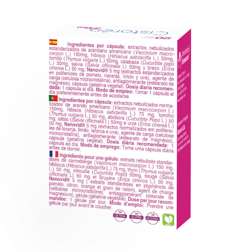 Cistoren Plus (20 Cápsulas) - Prevención y Tratamiento Natural de Infecciones Urinarias