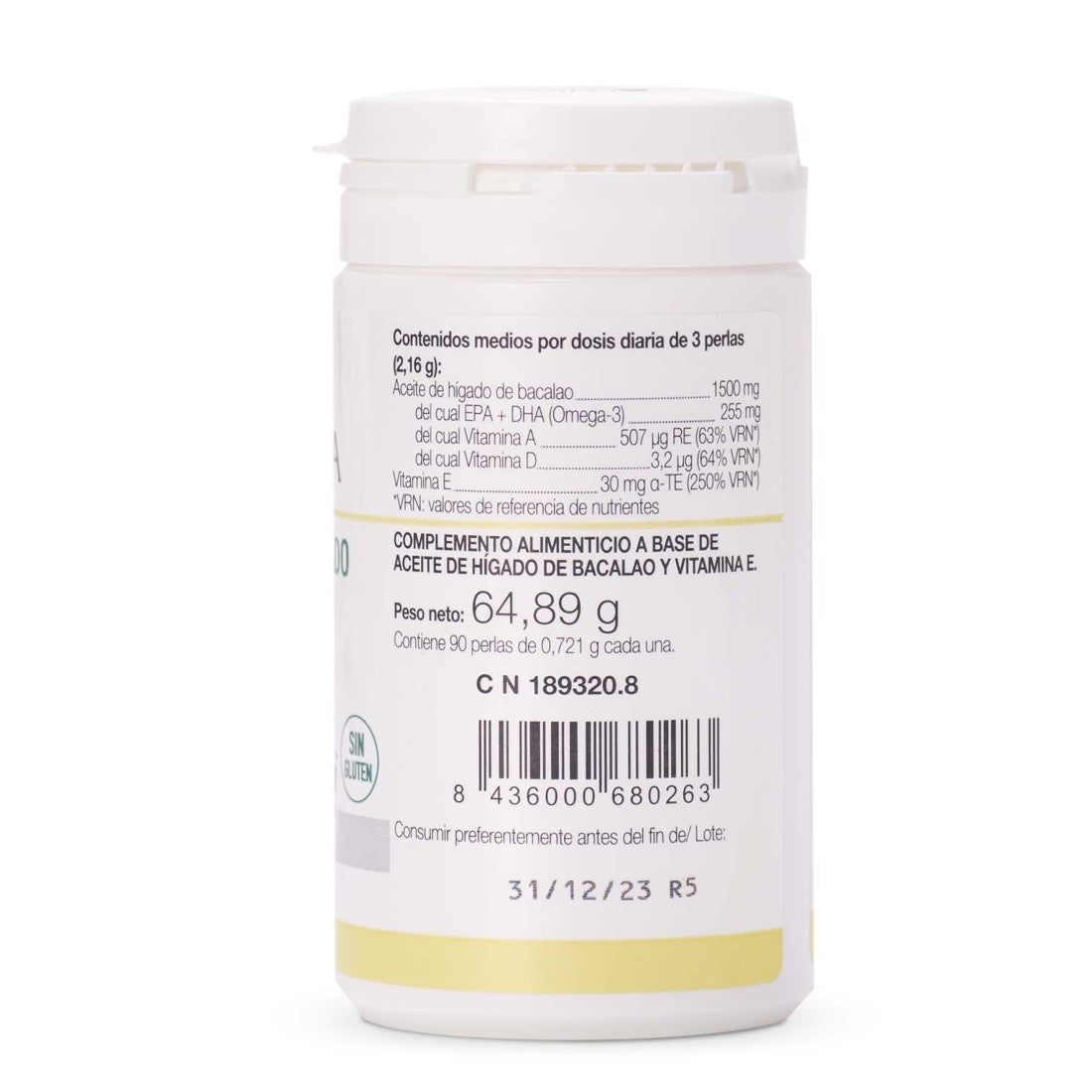 Aceite de Hígado de Bacalao ANA MARÍA LAJUSTICIA (90 Perlas) - Rico en Omega-3, Vitaminas A, D y E - Salud Inmunitaria y Ósea