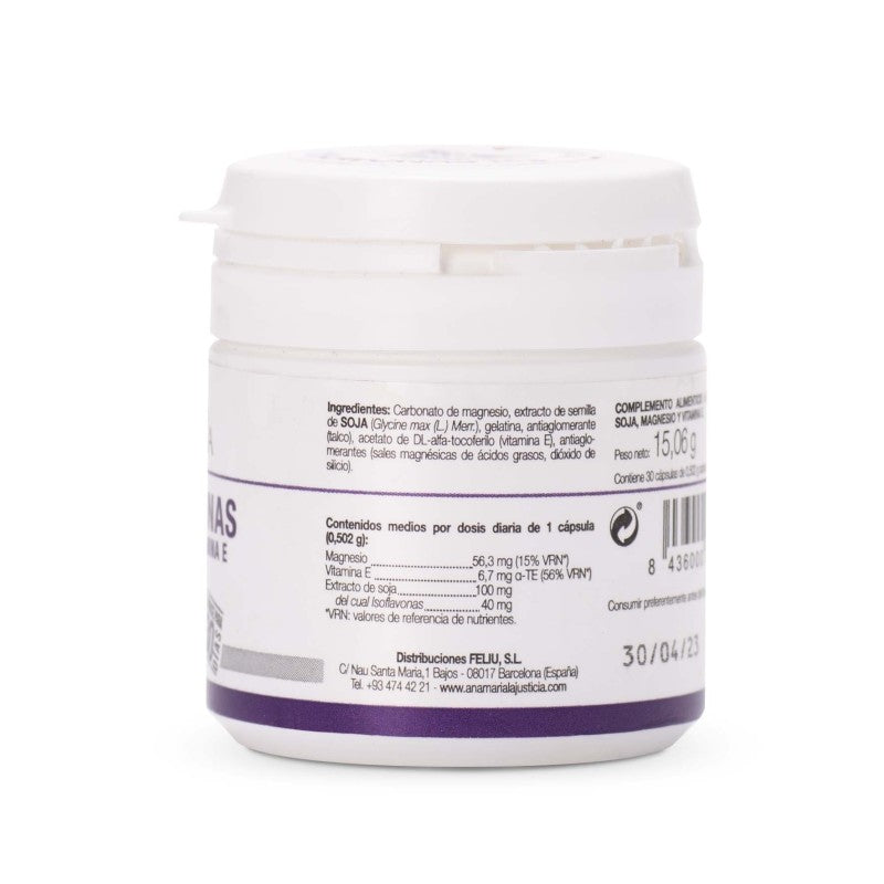 Isoflavonas con Magnesio y Vitamina E ANA MARÍA LAJUSTICIA (30 Cápsulas) - Apoyo Natural en la Menopausia y Antioxidante