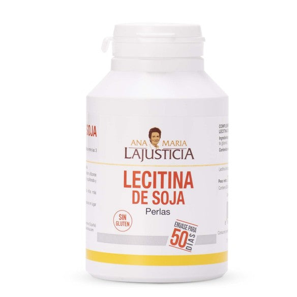 Lecitina de Soja ANA MARÍA LAJUSTICIA (300 Perlas) - Reduce el Colesterol y Mejora la Memoria - Salud Cardiovascular y Cerebral