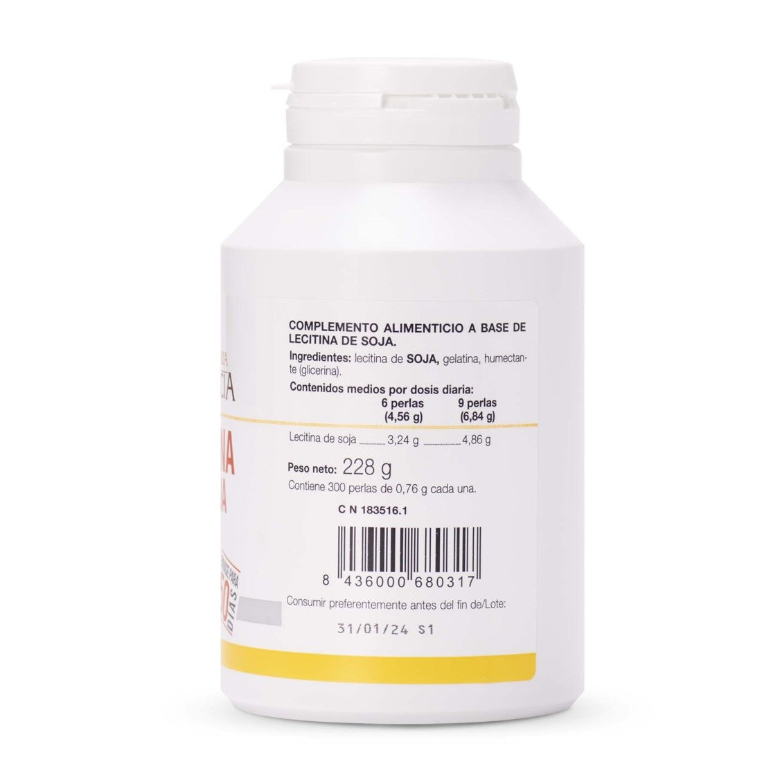 Lecitina de Soja ANA MARÍA LAJUSTICIA (300 Perlas) - Reduce el Colesterol y Mejora la Memoria - Salud Cardiovascular y Cerebral
