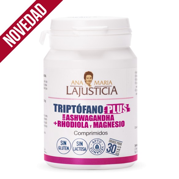 Triptófano Plus con Ashwagandha, Rhodiola y Magnesio ANA MARÍA LAJUSTICIA (60 Comprimidos) - Reduce el Estrés y Mejora el Bienestar Emocional