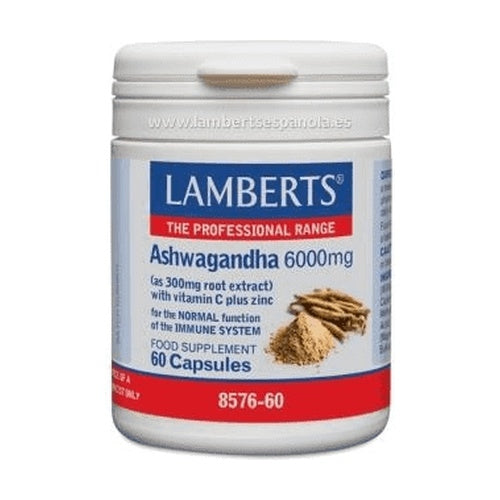 Ashwagandha 6000 mg - 60 Cápsulas Lamberts: Equilibrio Natural y Bienestar