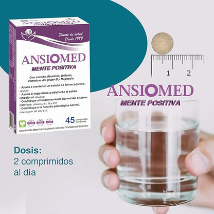 Ansiomed Mente Positiva (60 Comprimidos) - Triptófano, Grifonia, Azafrán y Magnesio para el Bienestar Emocional