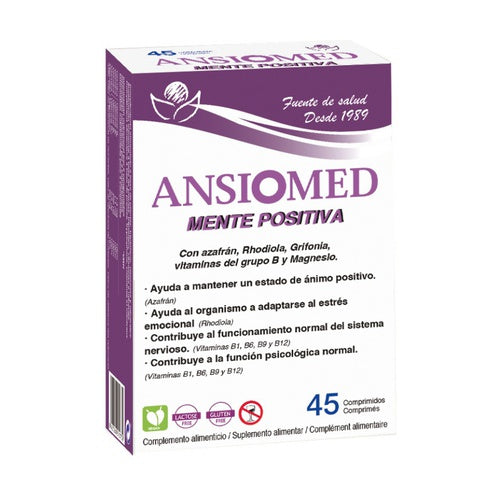 Ansiomed Mente Positiva (60 Comprimidos) - Triptófano, Grifonia, Azafrán y Magnesio para el Bienestar Emocional