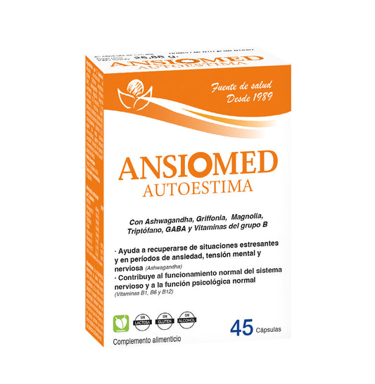 Ansiomed Autoestima (45 Cápsulas) - Con Ashwagandha, GABA y Vitaminas del Grupo B para la Ansiedad y el Bienestar Emocional