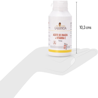 Aceite de Onagra + Vitamina E, 275 Perlas - Alivio Premenstrual, Antioxidante Natural y Cuidado Celular - ANA MARIA LA JUSTICIA