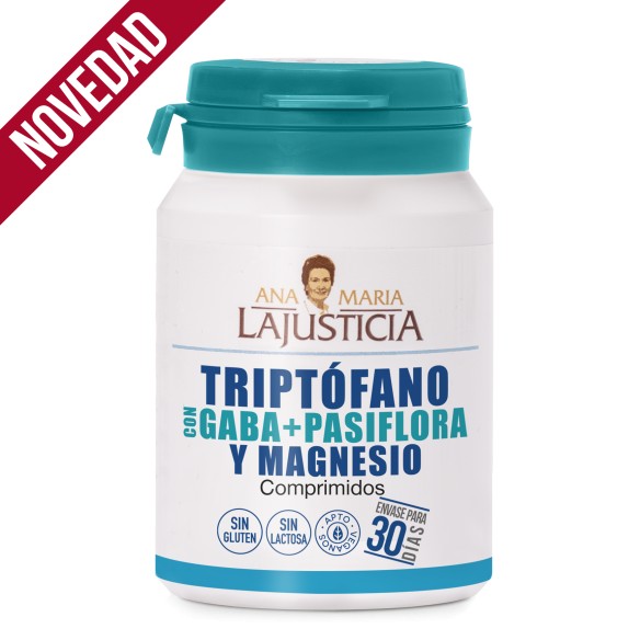 Triptófano con GABA, Pasiflora y Magnesio ANA MARÍA LAJUSTICIA (60 Comprimidos) - Relajación y Sueño Reparador