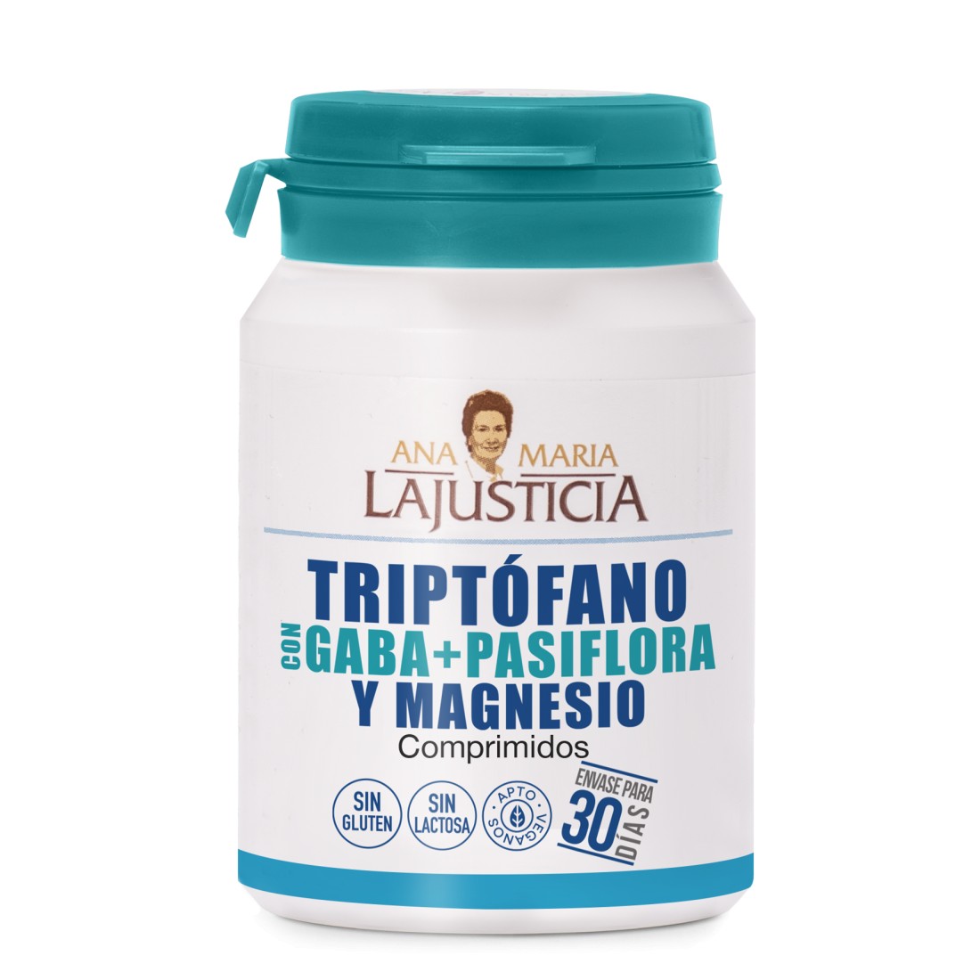 Triptófano con GABA, Pasiflora y Magnesio ANA MARÍA LAJUSTICIA (60 Comprimidos) - Relajación y Sueño Reparador