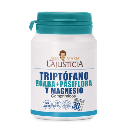 Triptófano con GABA, Pasiflora y Magnesio ANA MARÍA LAJUSTICIA (60 Comprimidos) - Relajación y Sueño Reparador