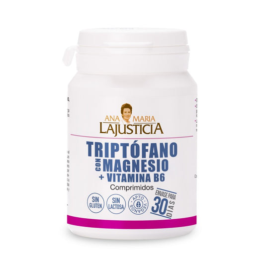 Triptófano con Magnesio y Vitamina B6 ANA MARÍA LAJUSTICIA (60 Comprimidos) - Reduce Ansiedad y Cansancio - Sueño Reparador y Bienestar